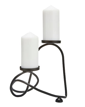 Abstract Matt Black Candle Holder