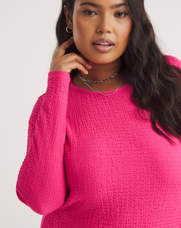 Pink Textured Jersey Midaxi Dress