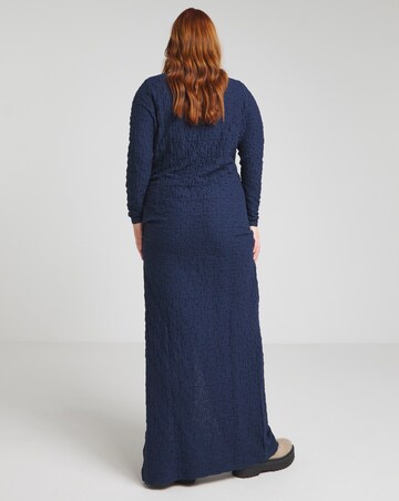 Simply Be Navy Textured Jersey Knot Detail Maxi Dress