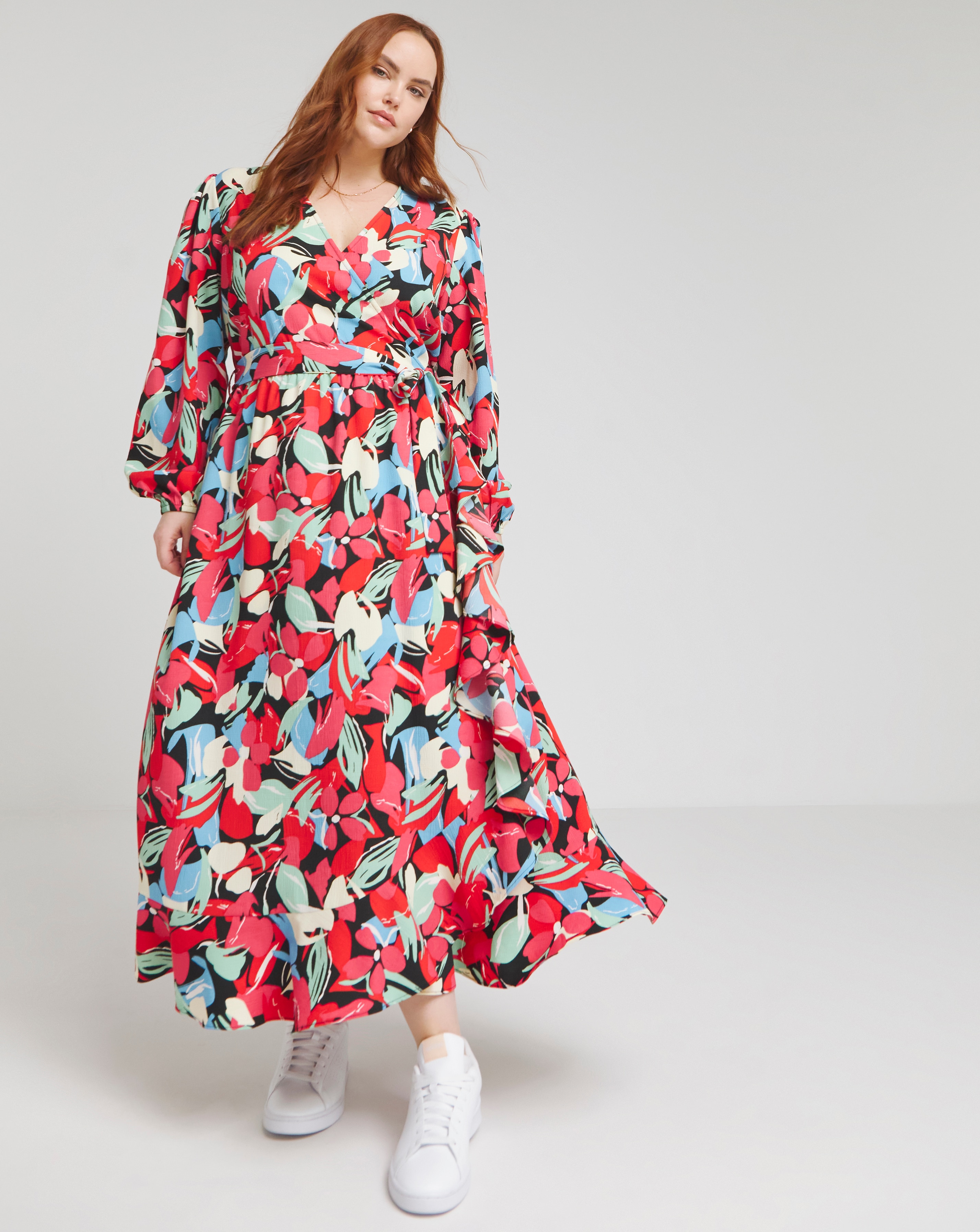 Simply Be Multi Floral Wrap Midi Dress