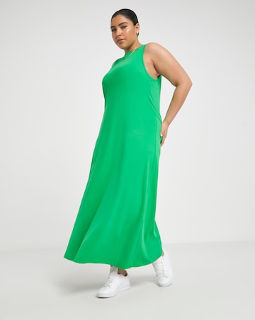 Simply Be Green Cotton Jersey Sleeveless Maxi Dress