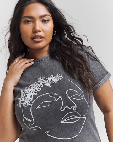 Simply Be Acid Wash Cotton Jersey T-Shirt Dress