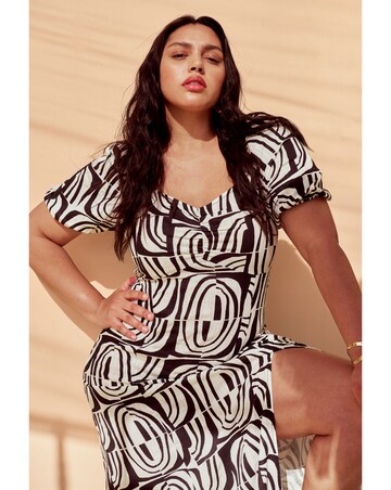 Simply Be Ruched Front Linen Mix Maxi Dress