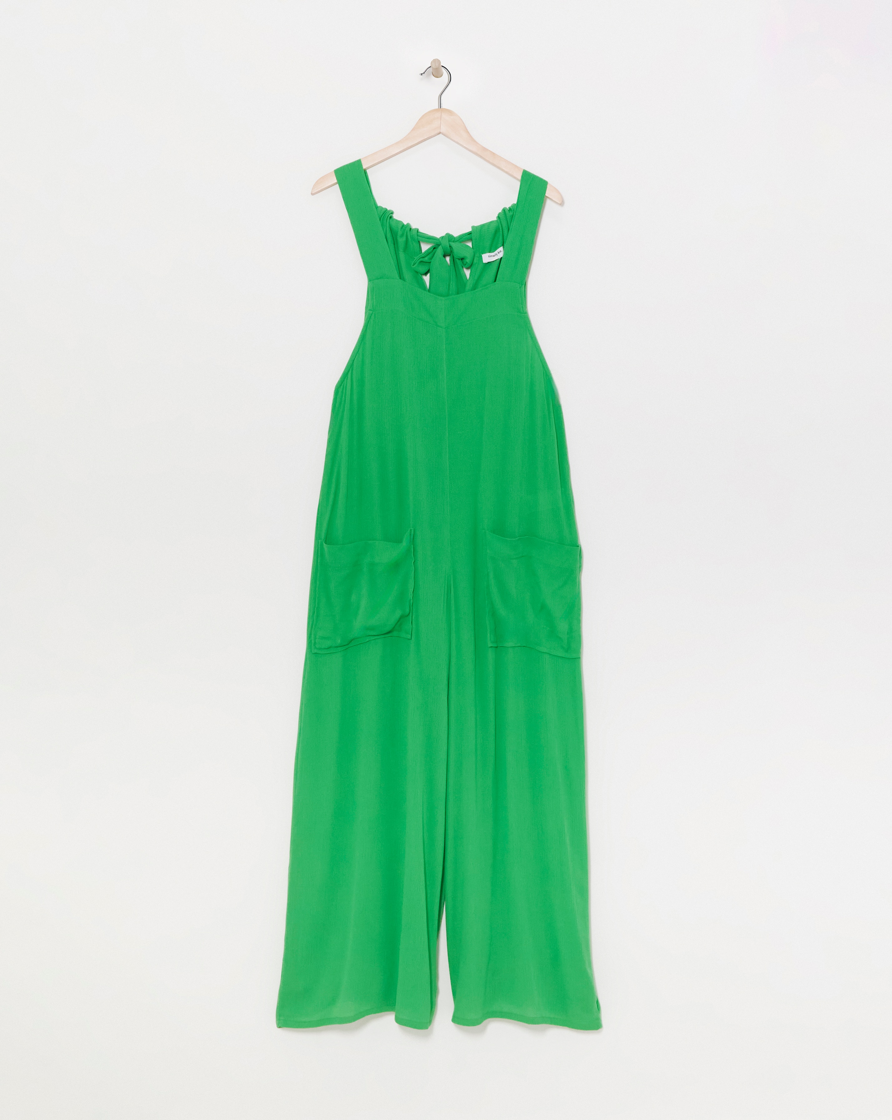 Green Crinkle Wide Leg Jumpsuit