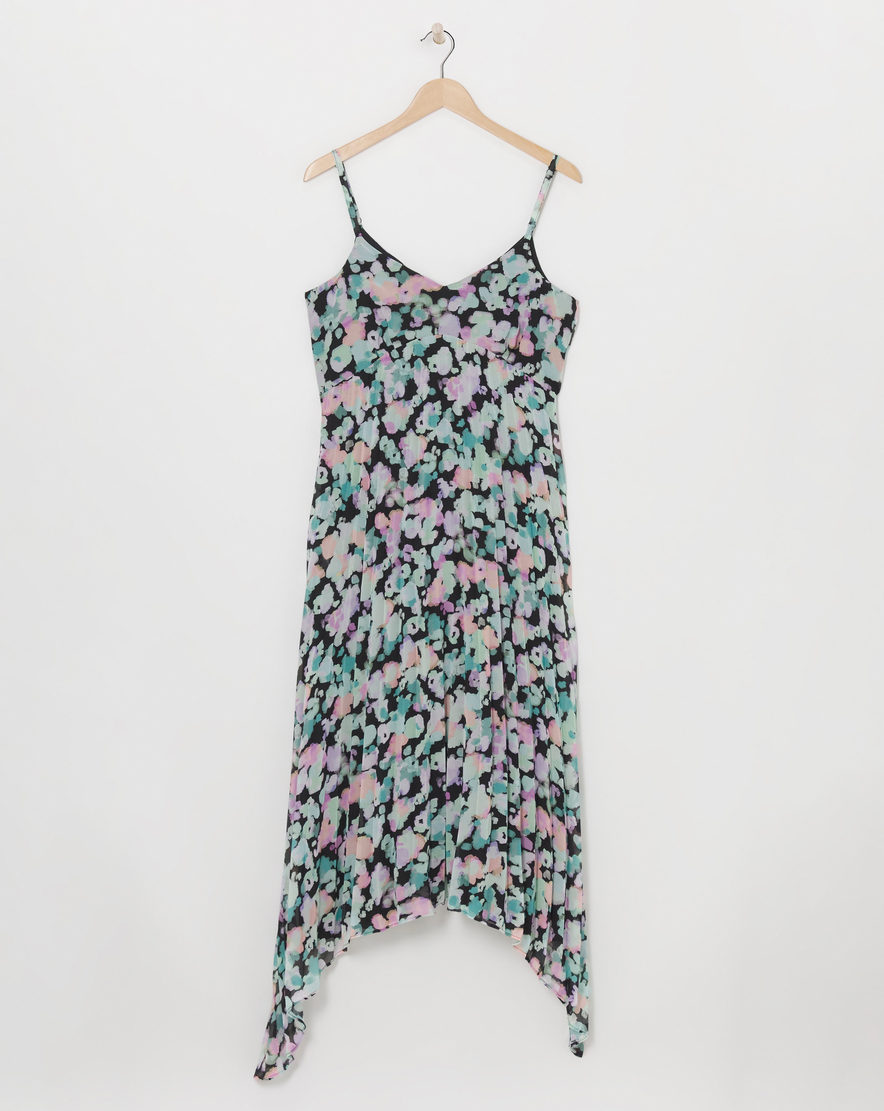 Floral Print Asymmetric Hem Maxi Dress