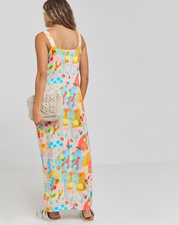 Simply Be Multi Print Tie Front Maxi Dress