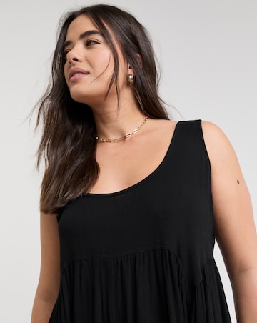 Simply Be Black Crinkle Midi Sundress
