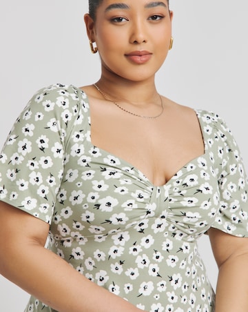 Simply Be Supersoft Jersey Knot Front Skater Dress