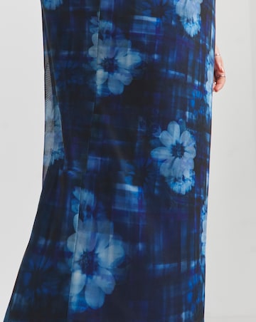 Simply Be Blue Printed Mesh Bandeau Maxi Dress
