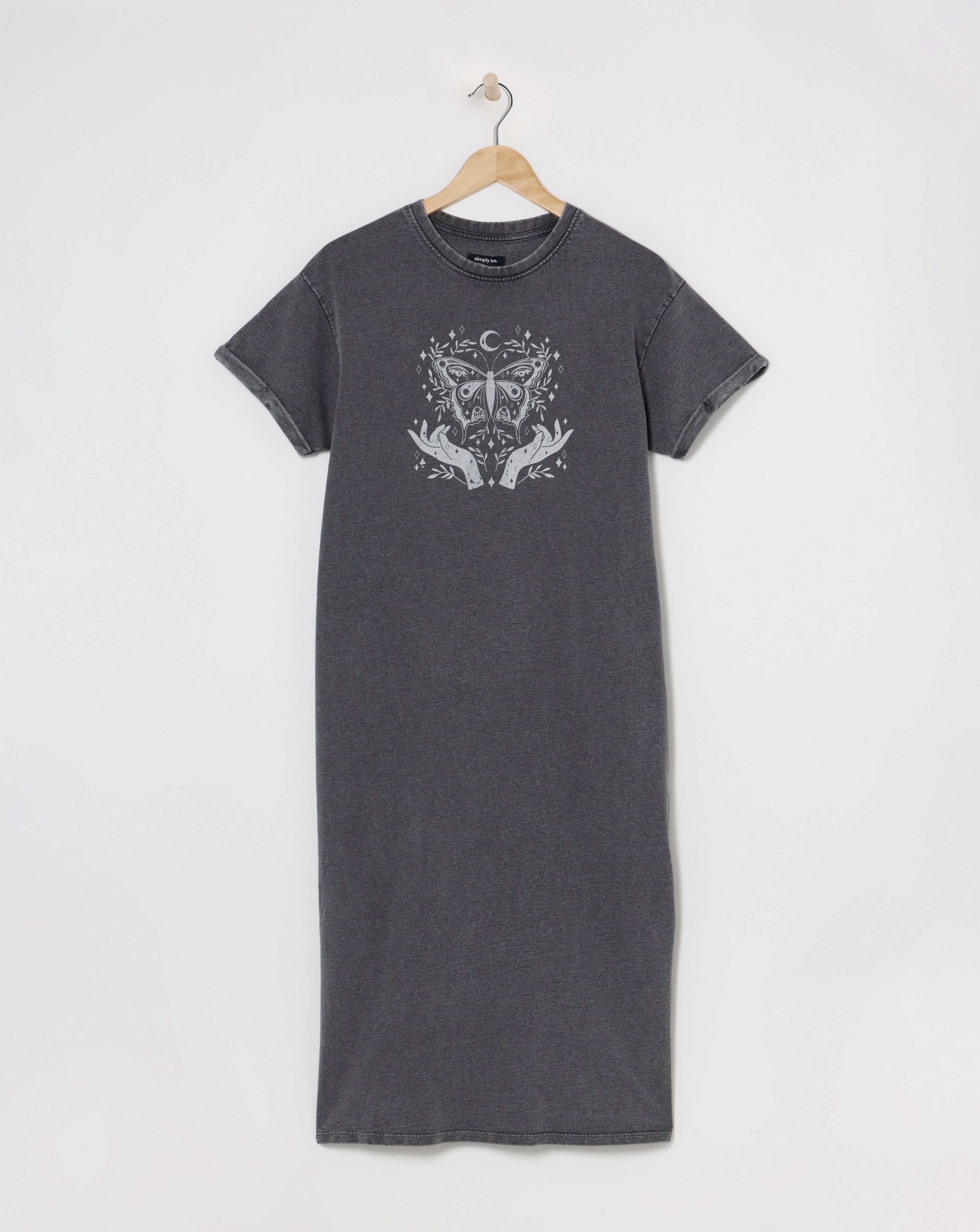 Acid Wash Cotton Jersey T-Shirt Dress