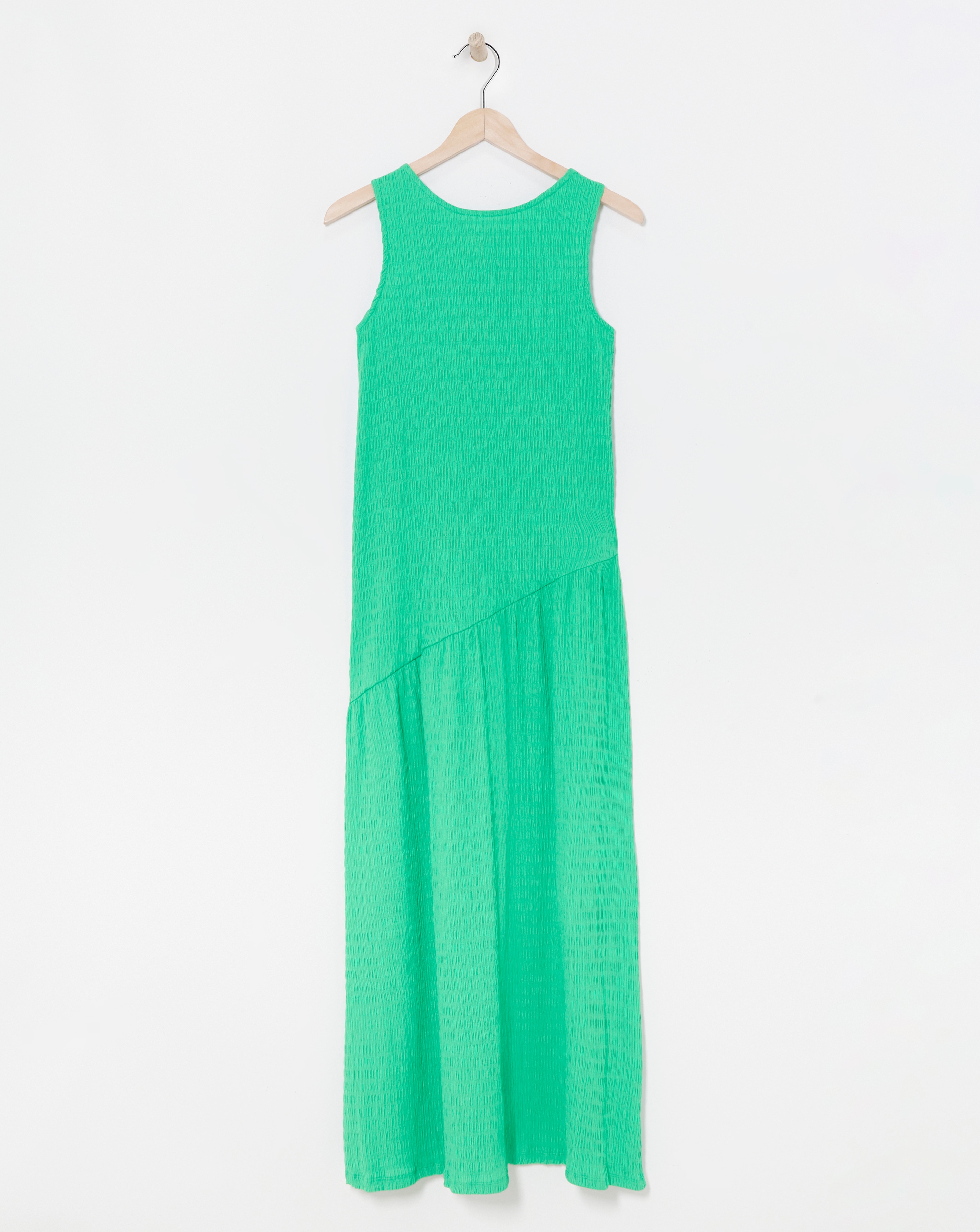 Textured Jersey Asymmetric Maxi Dress