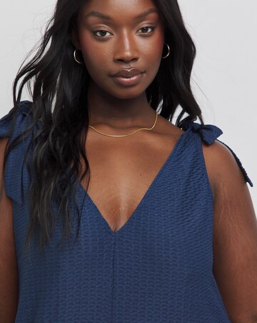 Simply Be Navy Textured Jersey Jumpsuit