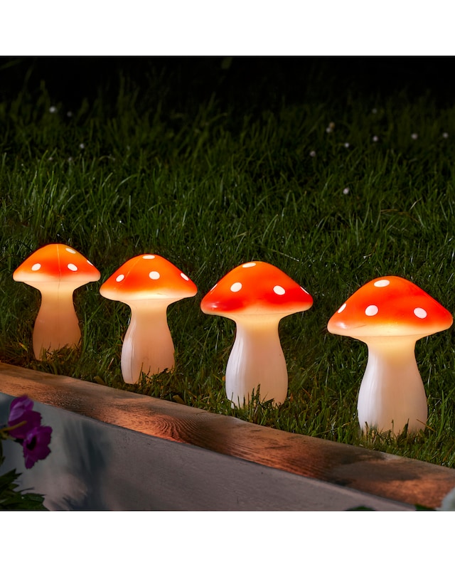 Fairy Mushroom Stake Lights - Set of 4