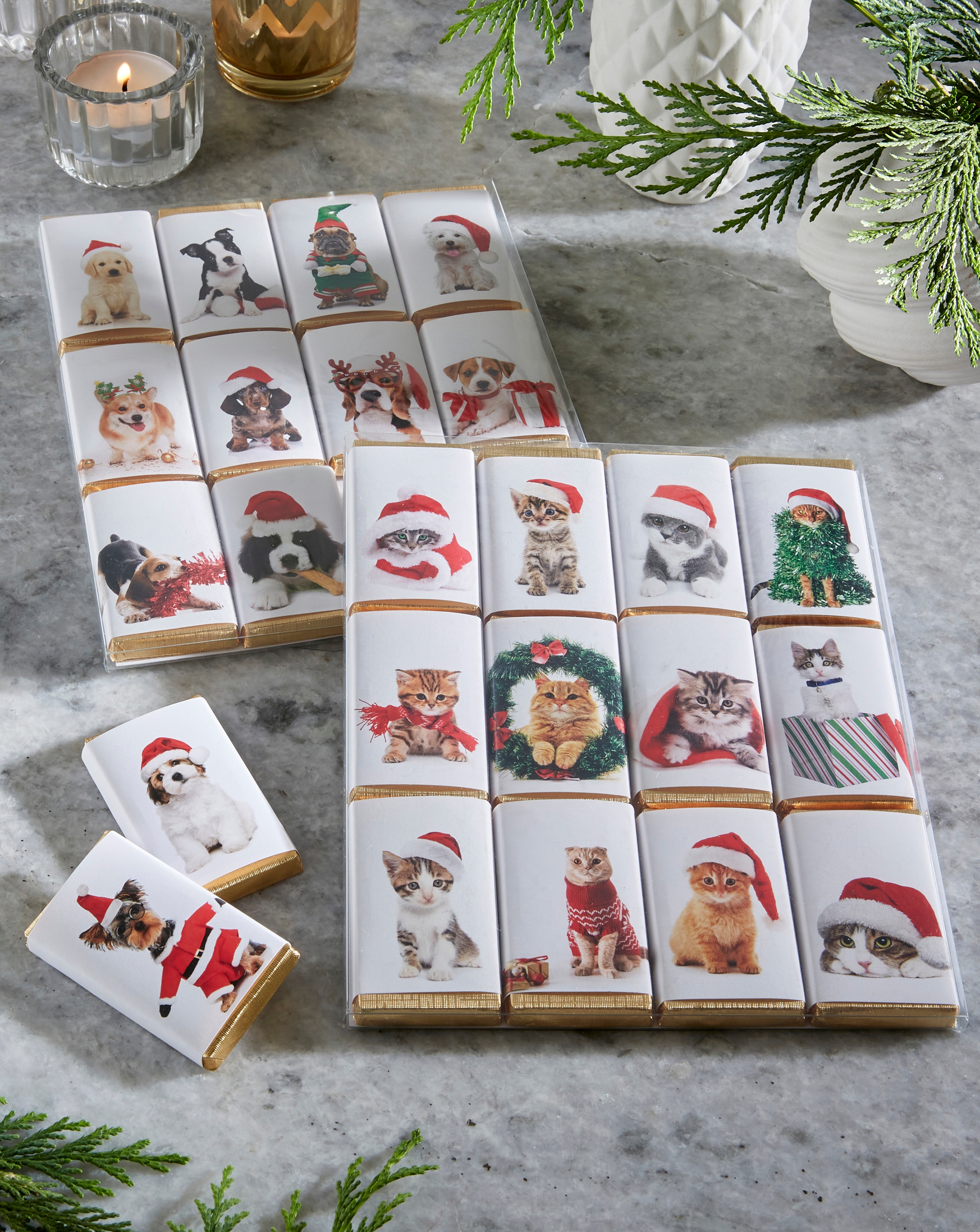 Christmas Cats & Dogs Chocolate Slims