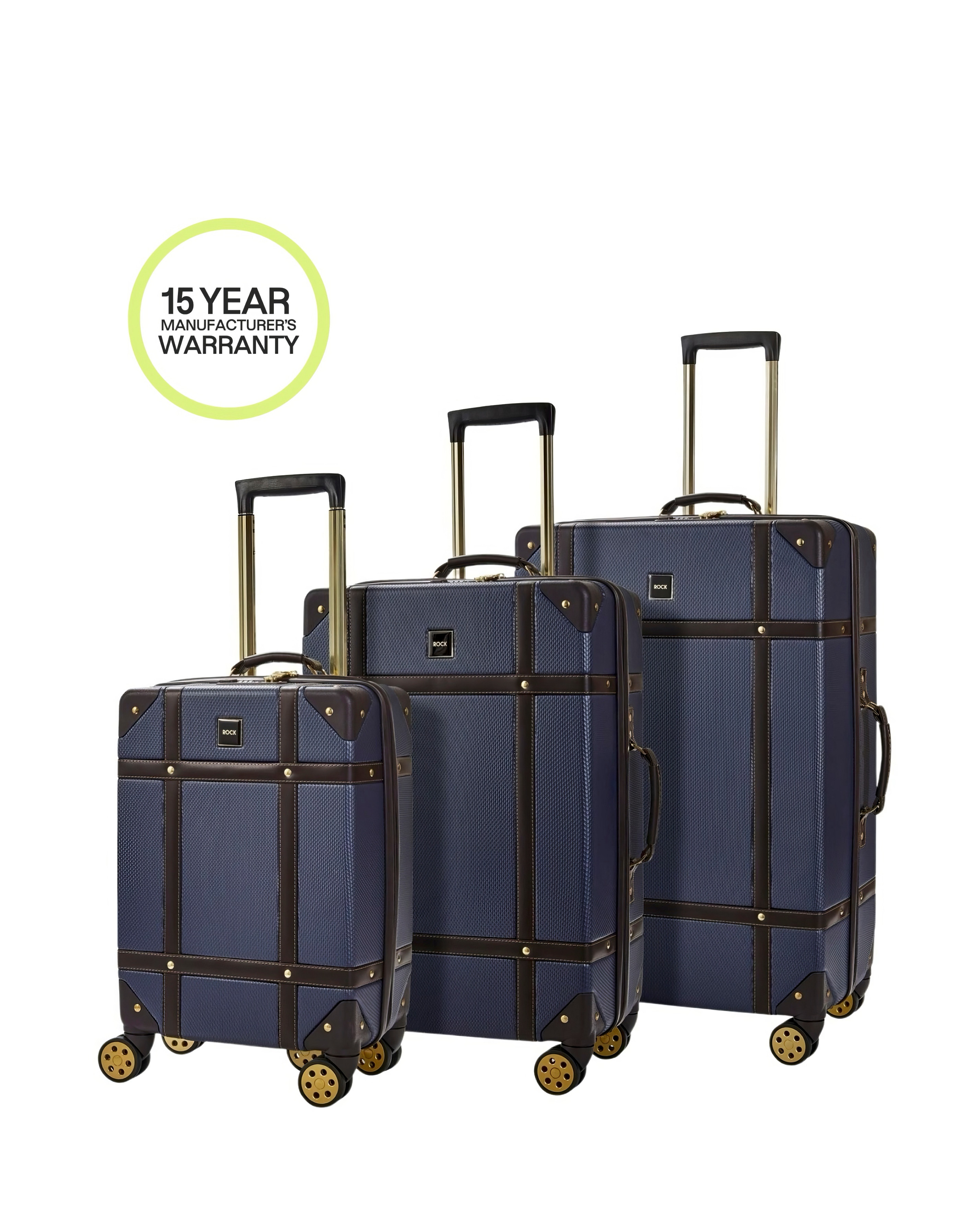 Rock Vintage 3pc Suitcase Set