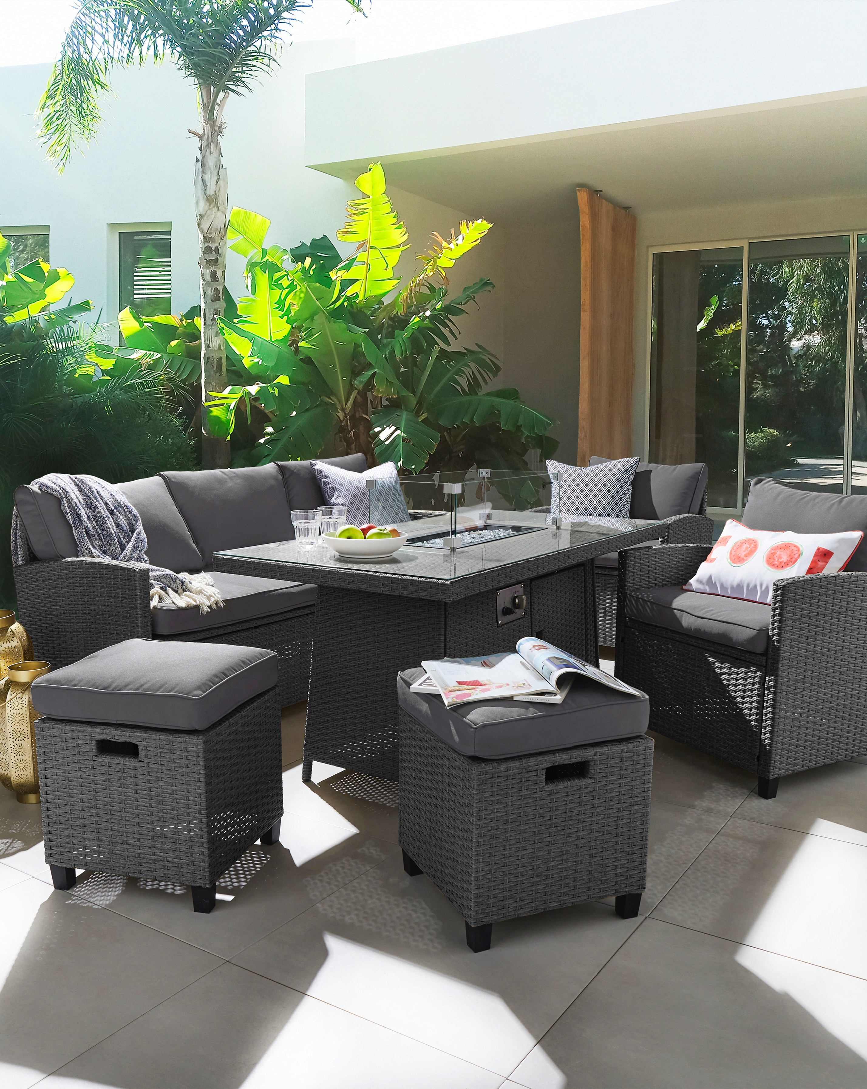 New In - Valencia Lounge Set With Firepit Table