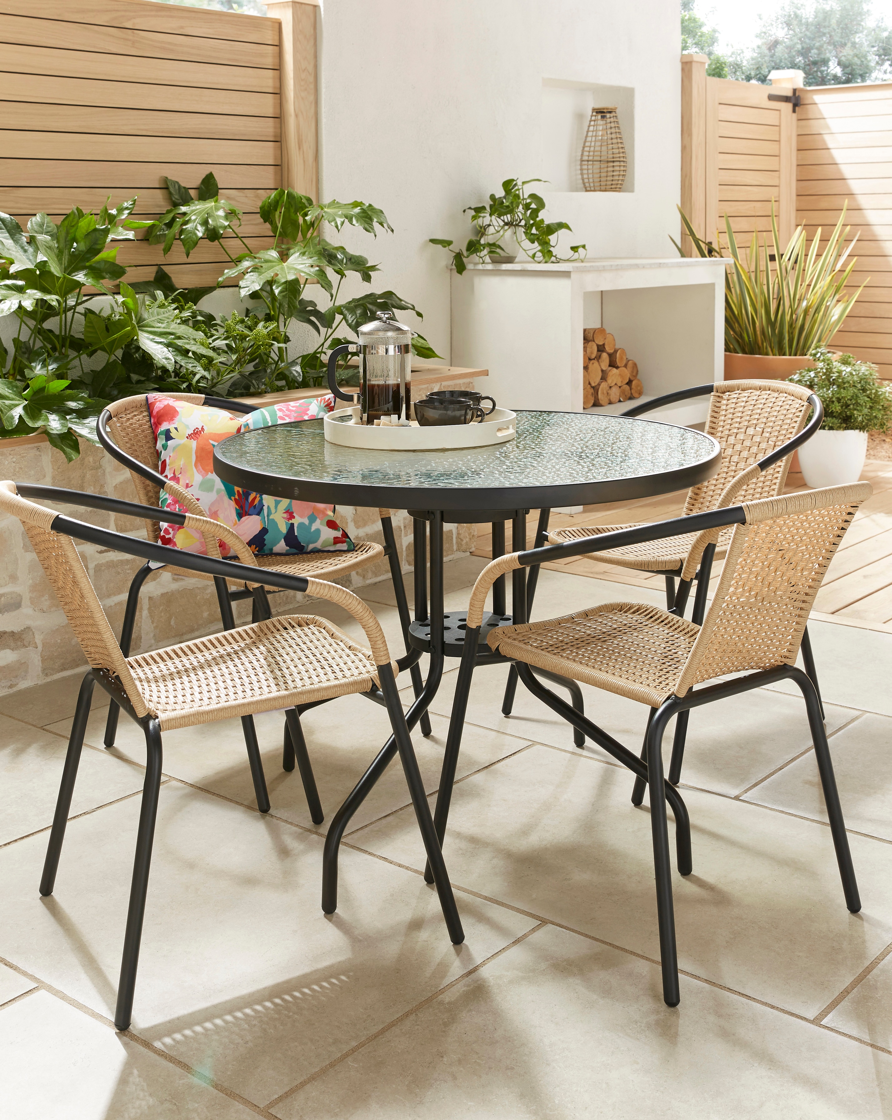 New In - Rattan 4 Seater Dining Set