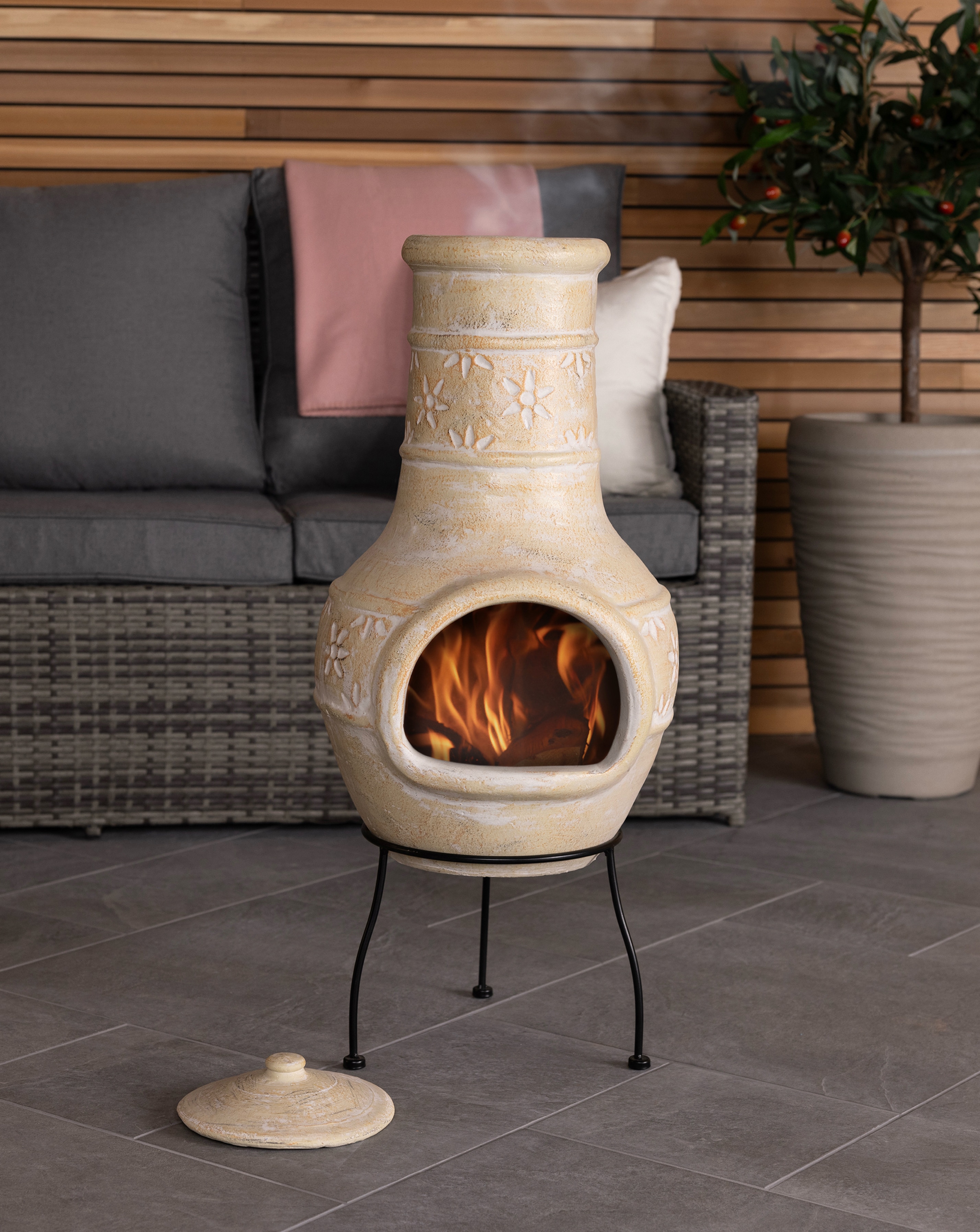 New In - Charles Bentley Valencia Clay Chiminea