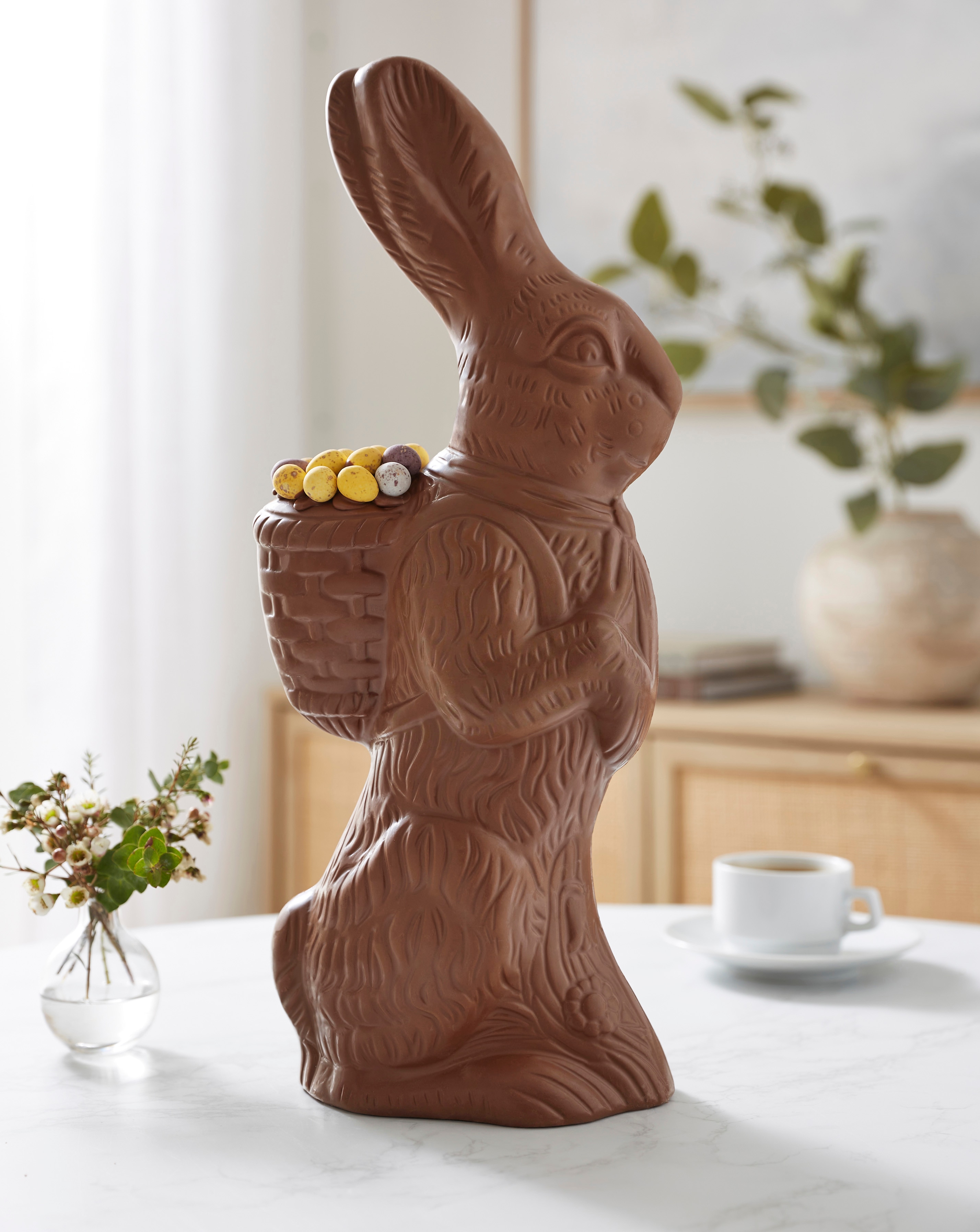 New In - Stas Large Easter Bunny with Egg Basket