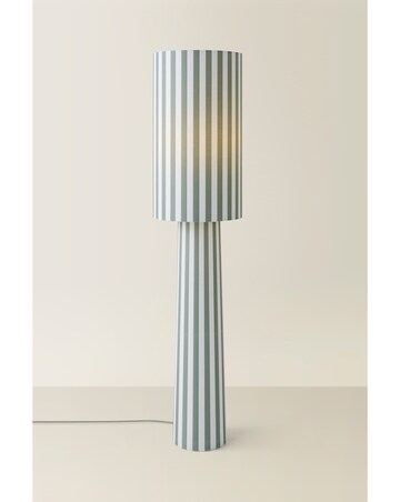 ValueLights Thorley Green Stripe Midi Floor Lamp