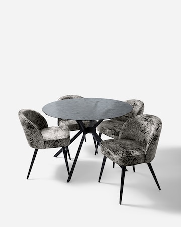 Colton Glass Dining Table with 4 Savannah Chairs