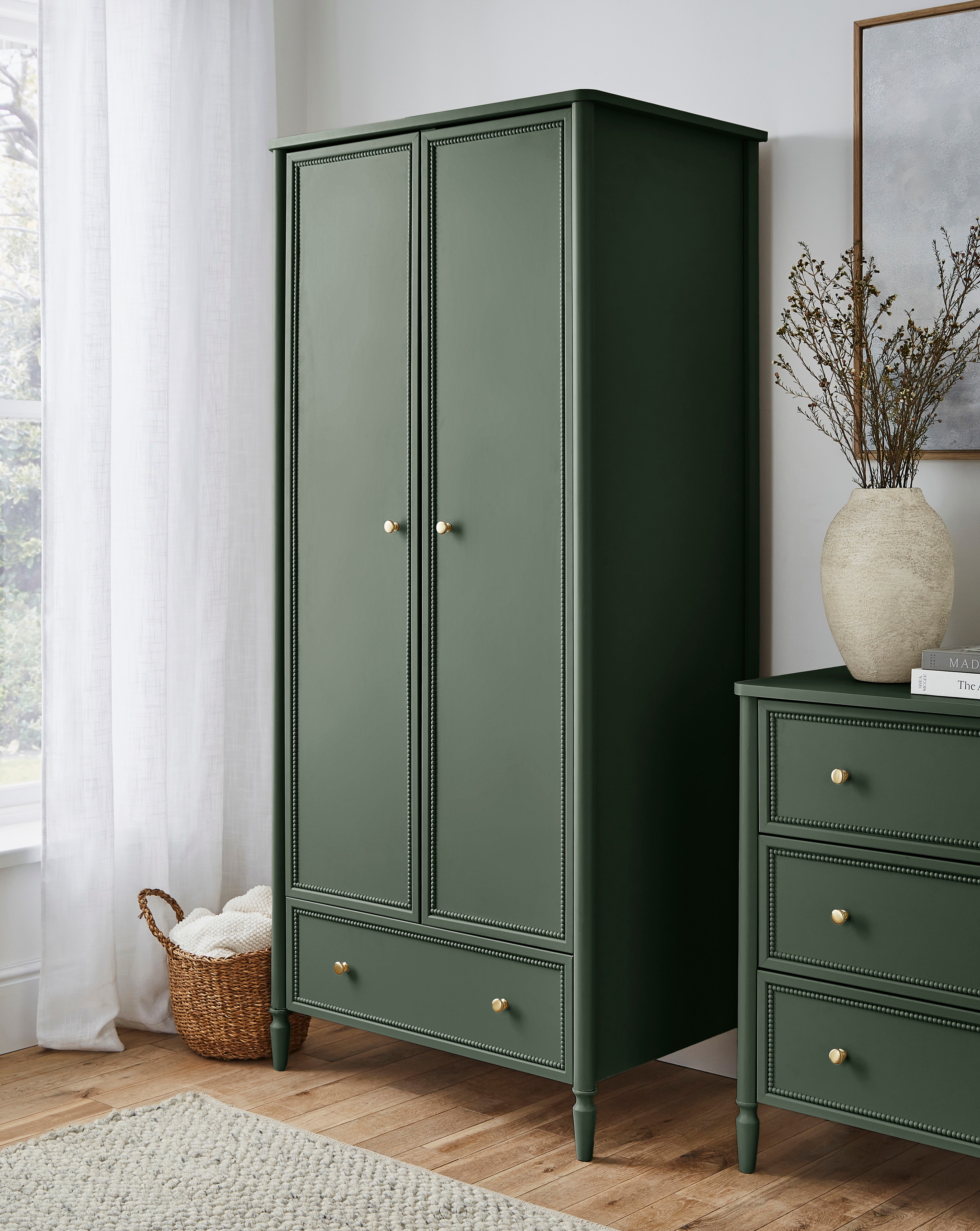 New In - Darcy Bobbin Trim Double Wardrobe