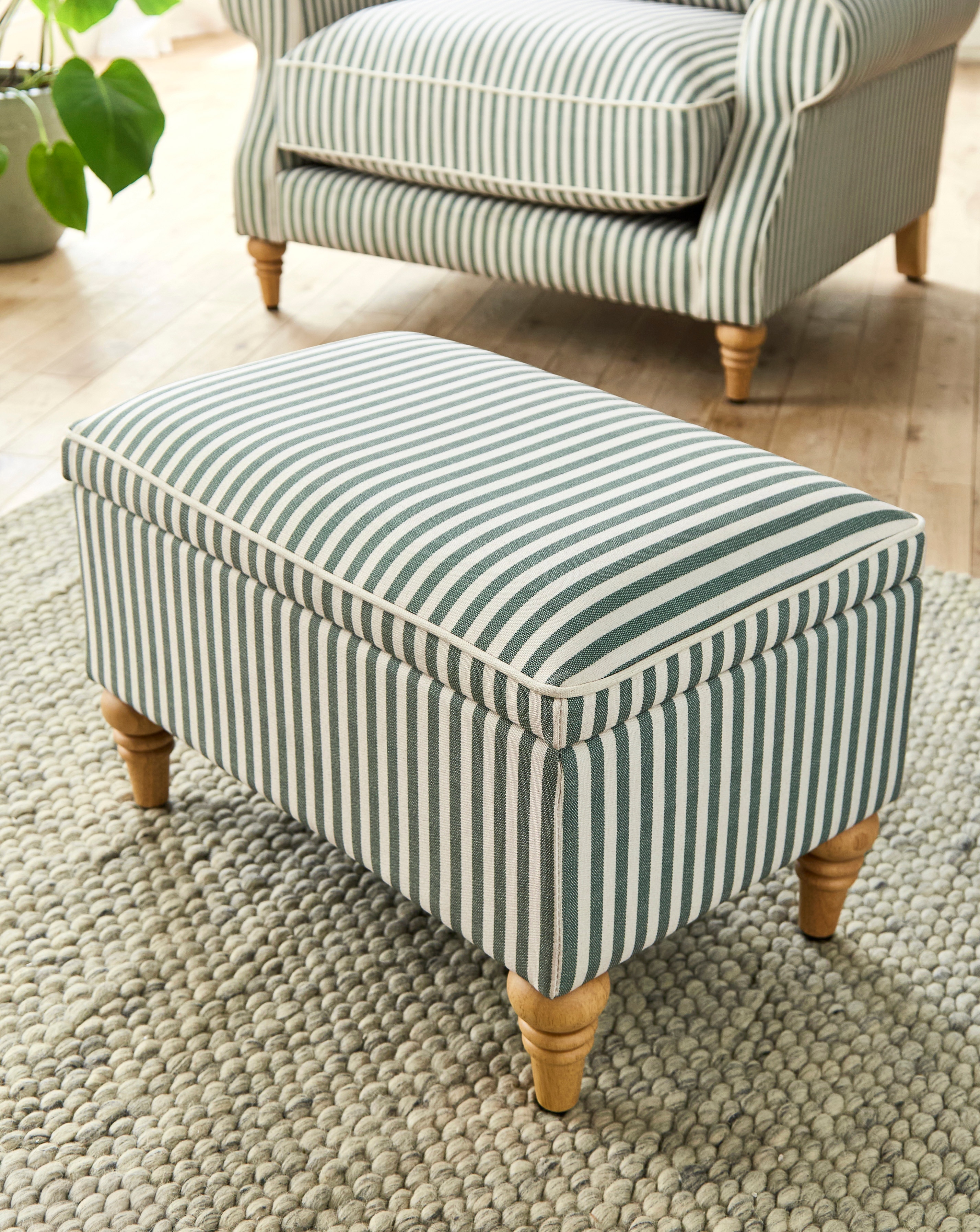 New In - Naomi Stripe Storage Footstool