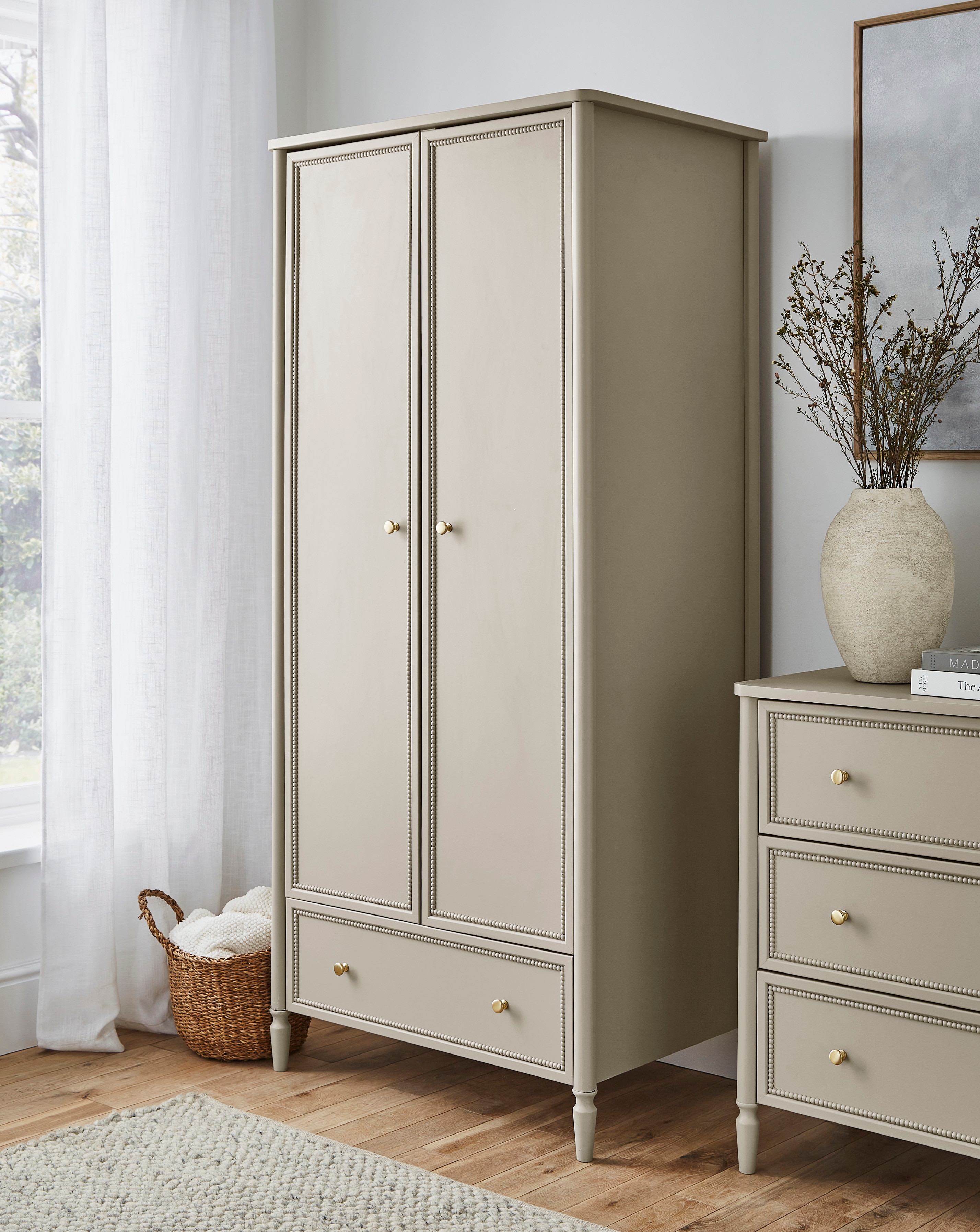 New In - Darcy Bobbin Trim Double Wardrobe