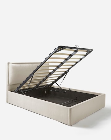 Naya Pillowback Fabric Ottoman Bed with 3 Layer Memory Foam Hybrid Mattress