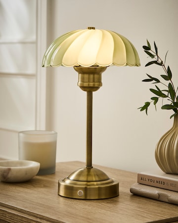 Dalia Scallop Glass Rechargeable Table Lamp