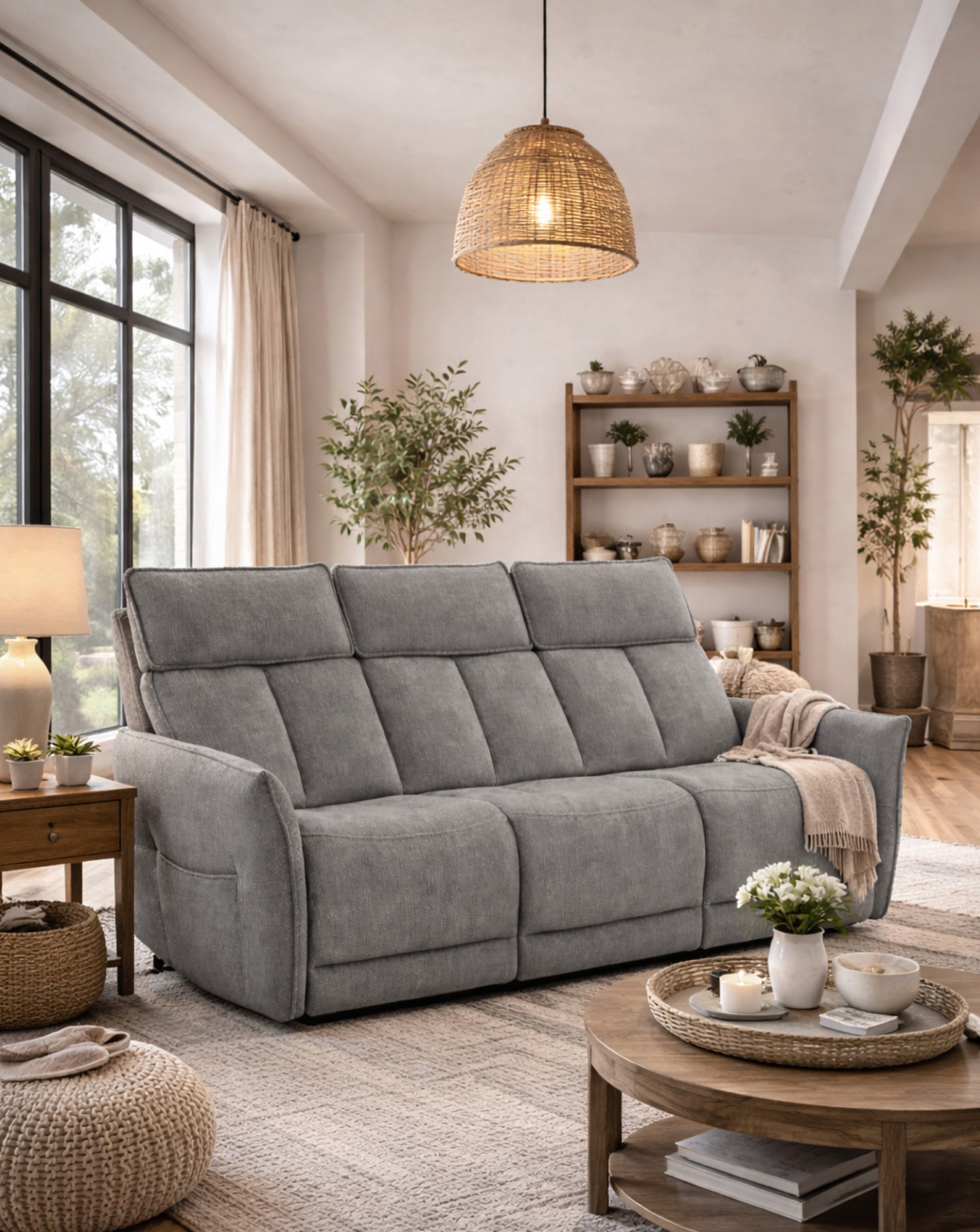 New In - Aspire Ashford Fabric Recliner 3 Seater