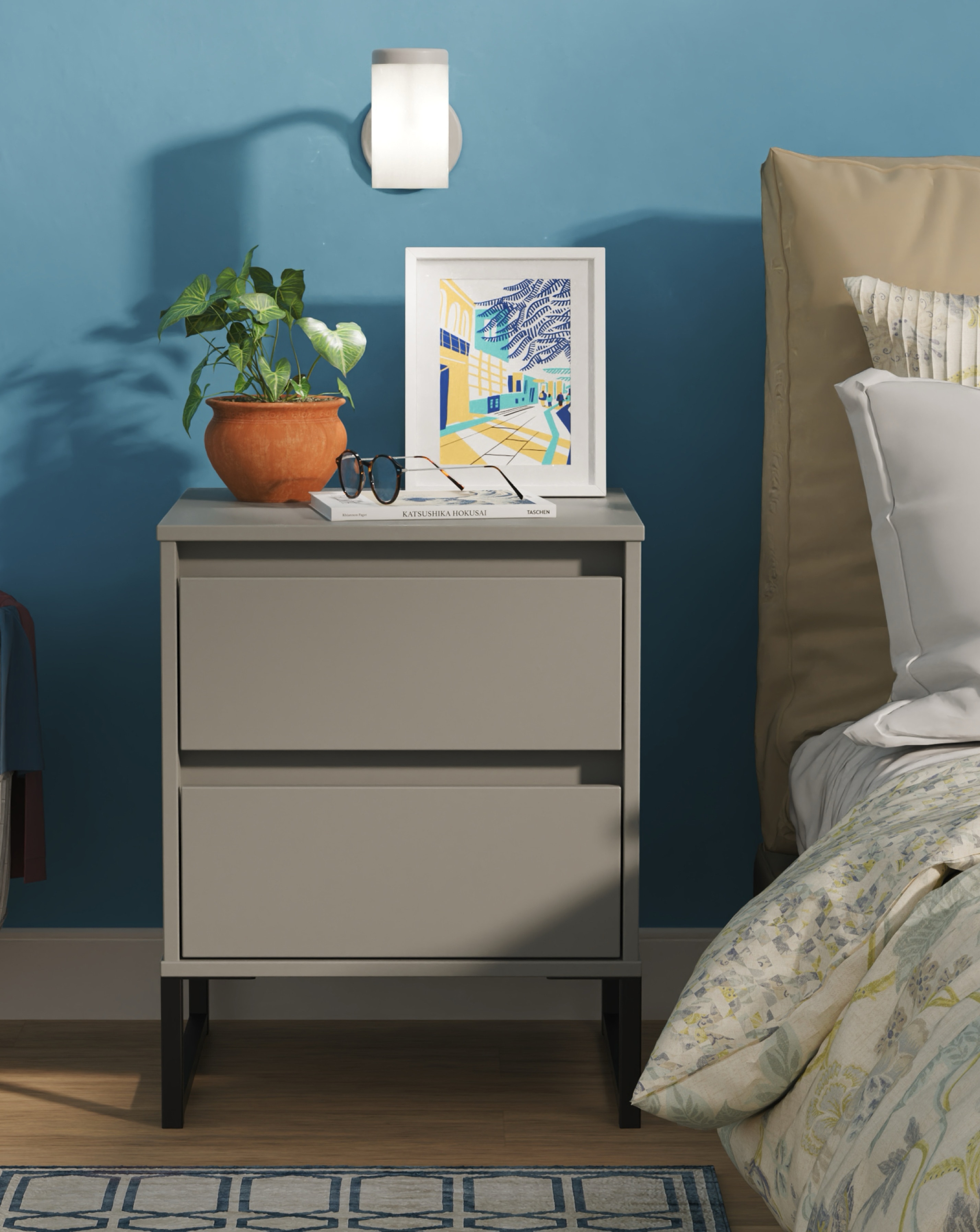 New In - Sloan Ready Assembled 2 Drawer Bedside