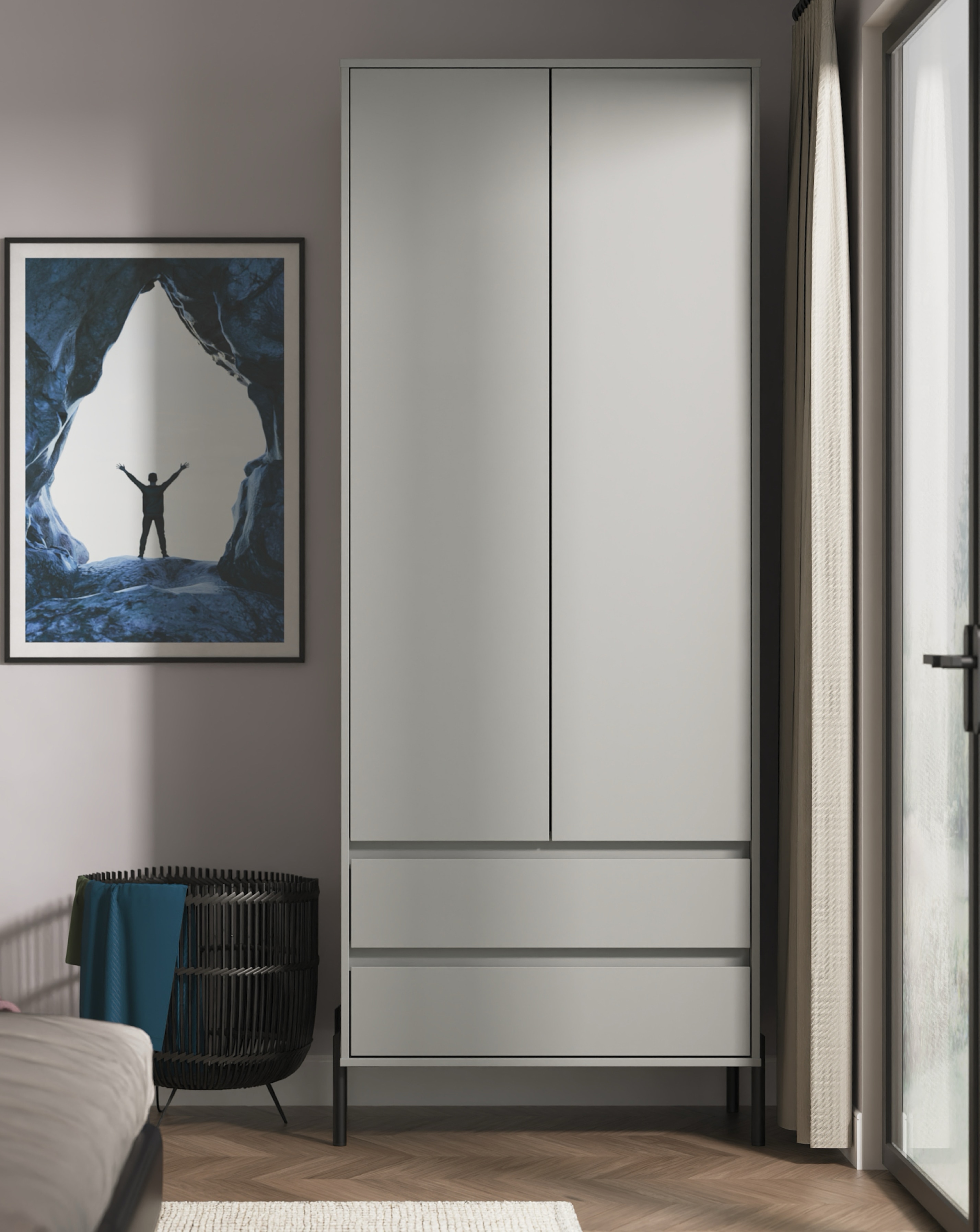 New In - Sloan 2 Door Drawer Wardrobe