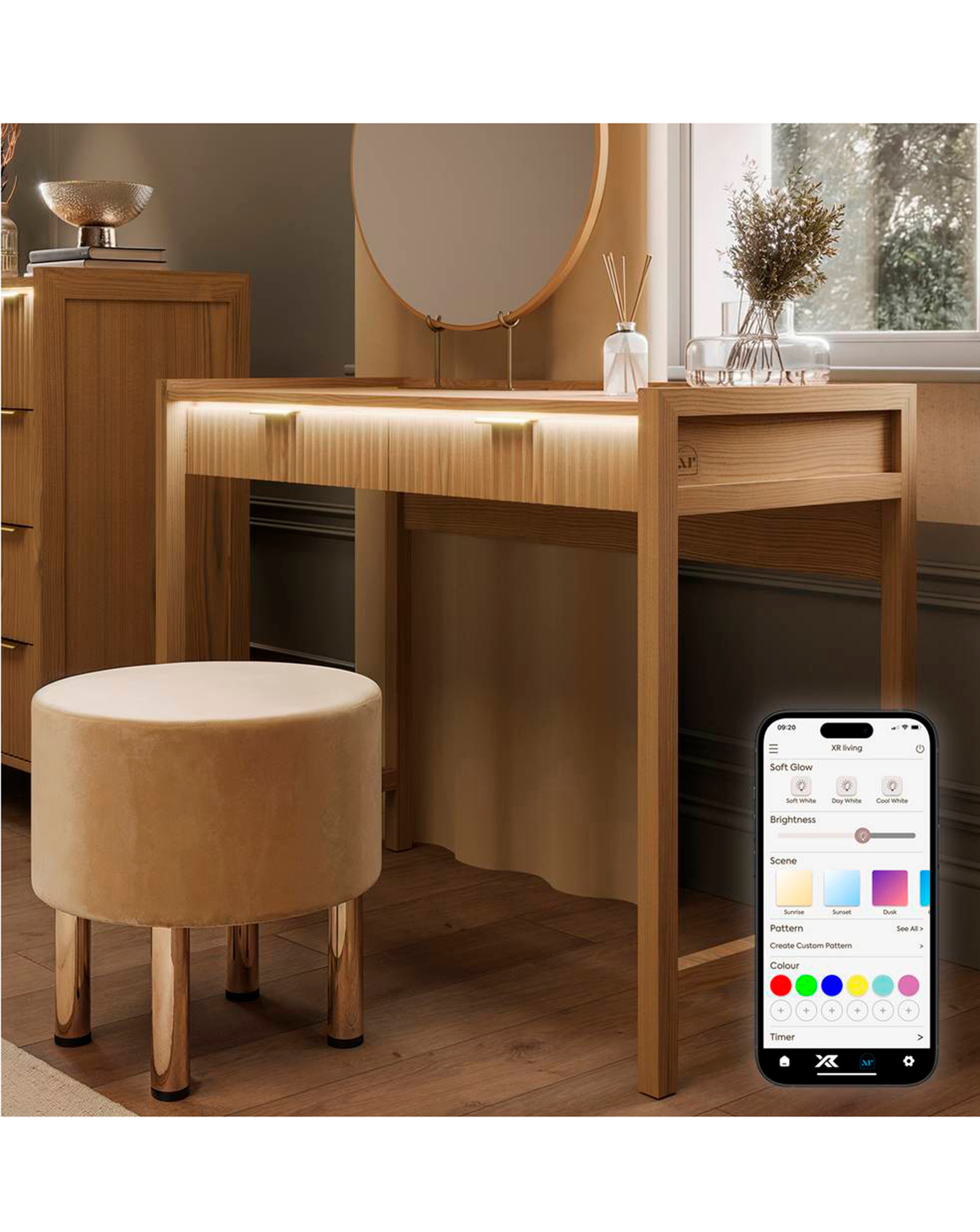New In - Dakota Dressing Table with Lights