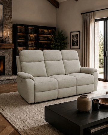 Aspire Kingsmere Fabric Power Recliner 3 seater sofa