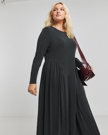 Charcoal Luxe Soft Jersey Ballet Midaxi Dress