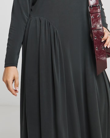 Charcoal Luxe Soft Jersey Ballet Midaxi Dress