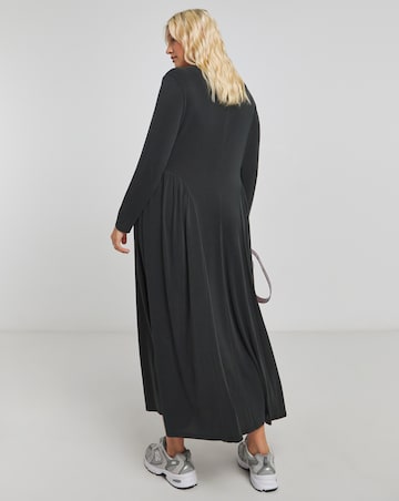 Charcoal Luxe Soft Jersey Ballet Midaxi Dress