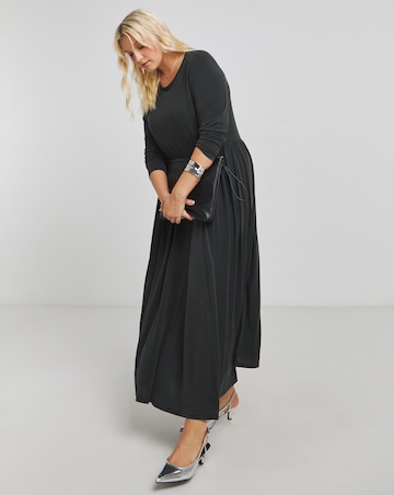 Charcoal Luxe Soft Jersey Ballet Midaxi Dress