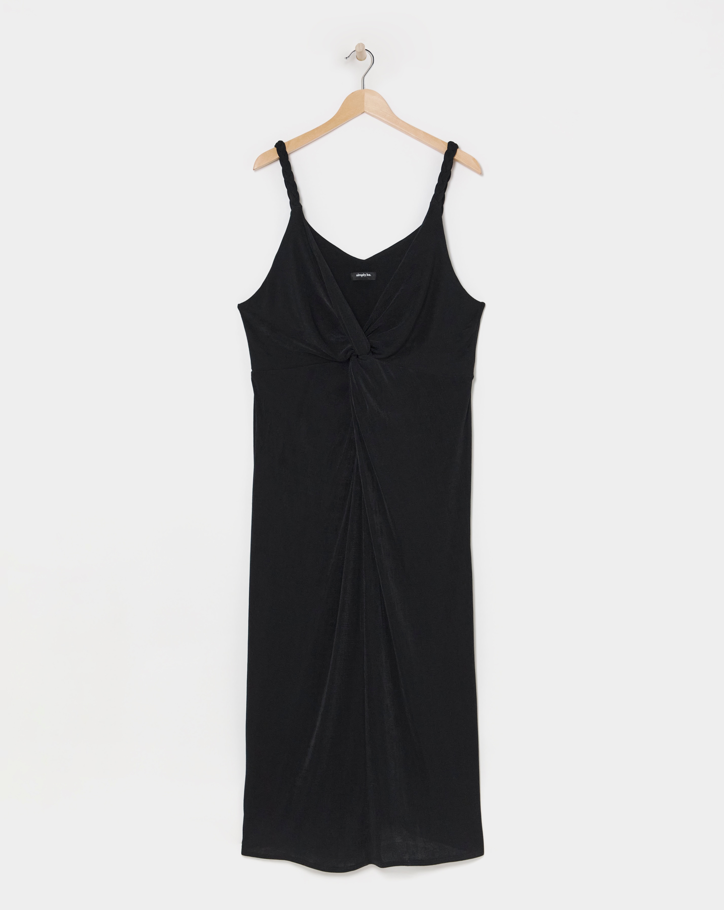 Black Slinky Knot Detail Midaxi Dress