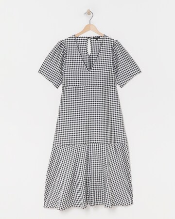 Simply Be Black And White Tiered Gingham Midi Dress