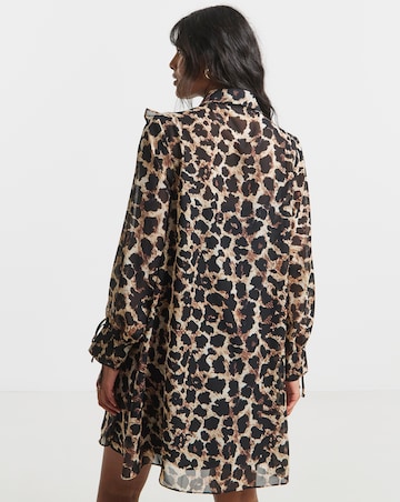Simply Be Leopard Print Animal Swing Shirt Dress