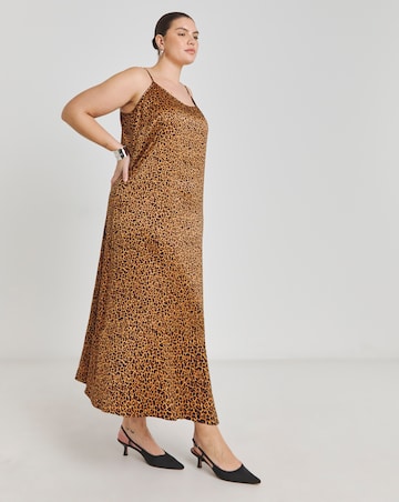 2 in 1 Leopard Print Slip Dress With Black Top