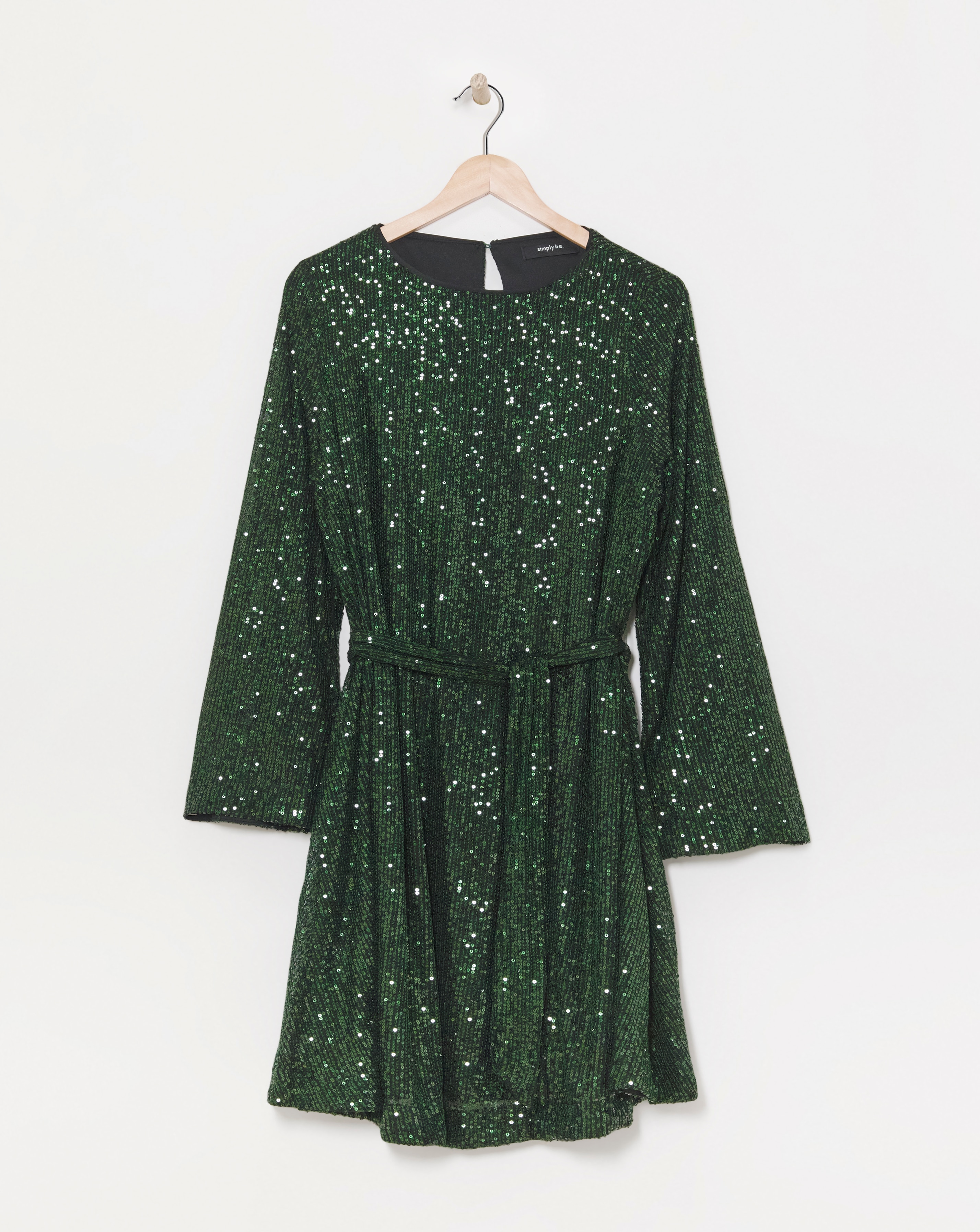 Green Sequin Skater Dress