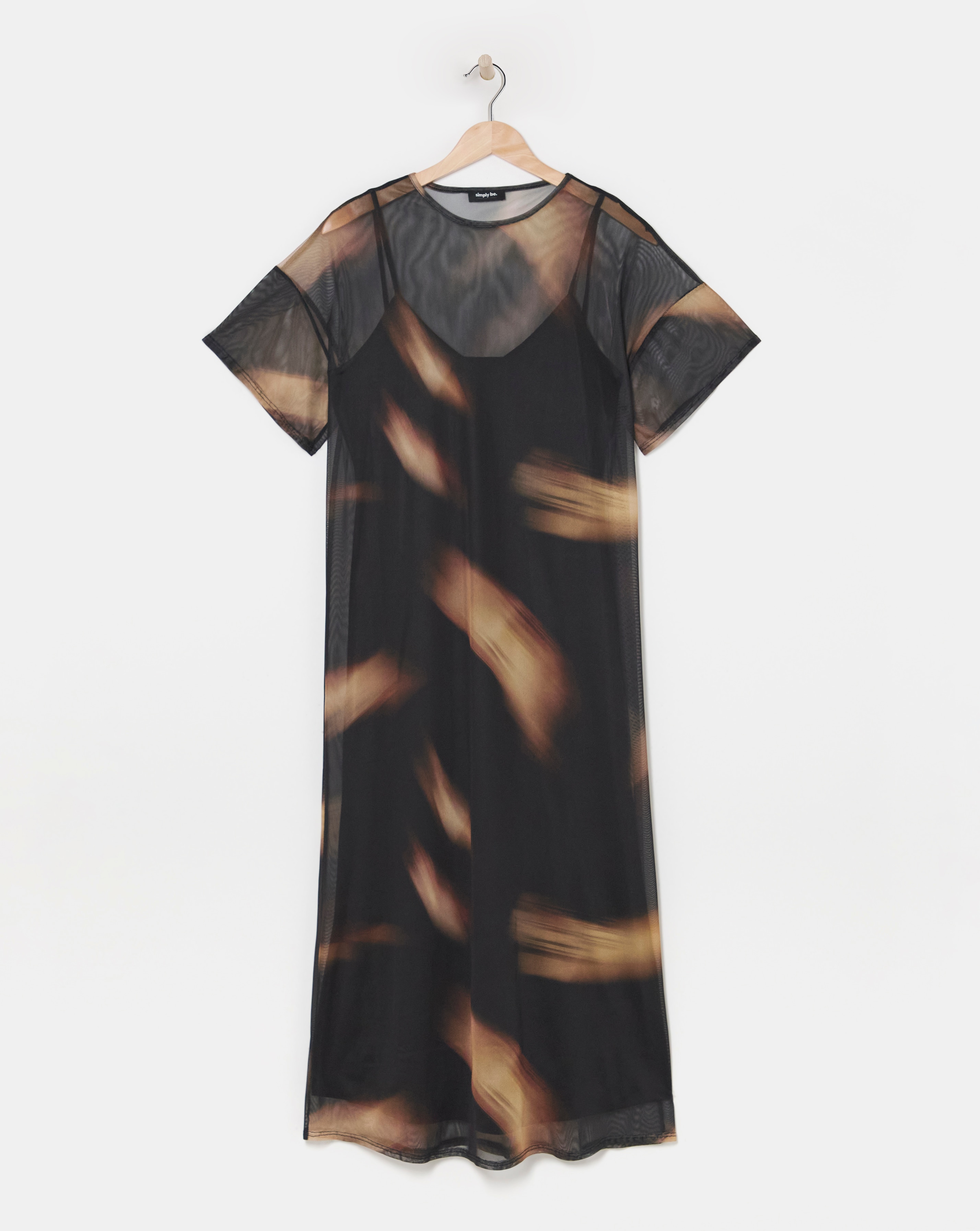 Printed Mesh T-Shirt Dress