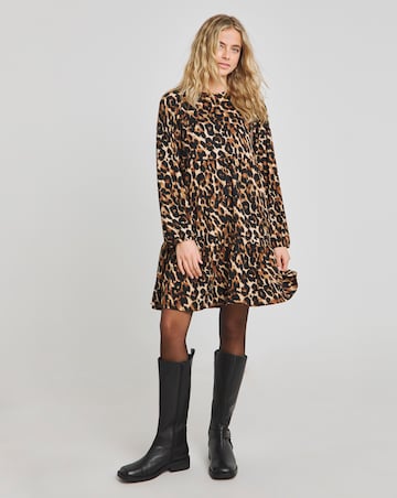 Leopard Supersoft Tiered Smock Dress