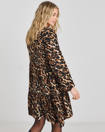 Leopard Supersoft Tiered Smock Dress