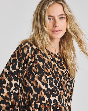 Leopard Supersoft Tiered Smock Dress