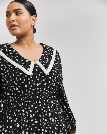 Ditsy Floral Collared Skater Dress