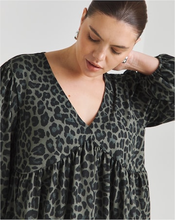 Green Animal Supersoft Smock Dress